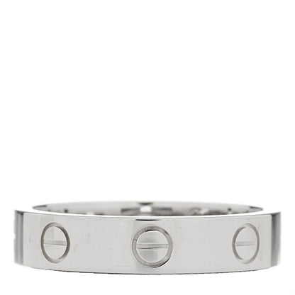 Cartier 18K White Gold Diamond 4mm LOVE Wedding Band Ring 52 6 3 of 4