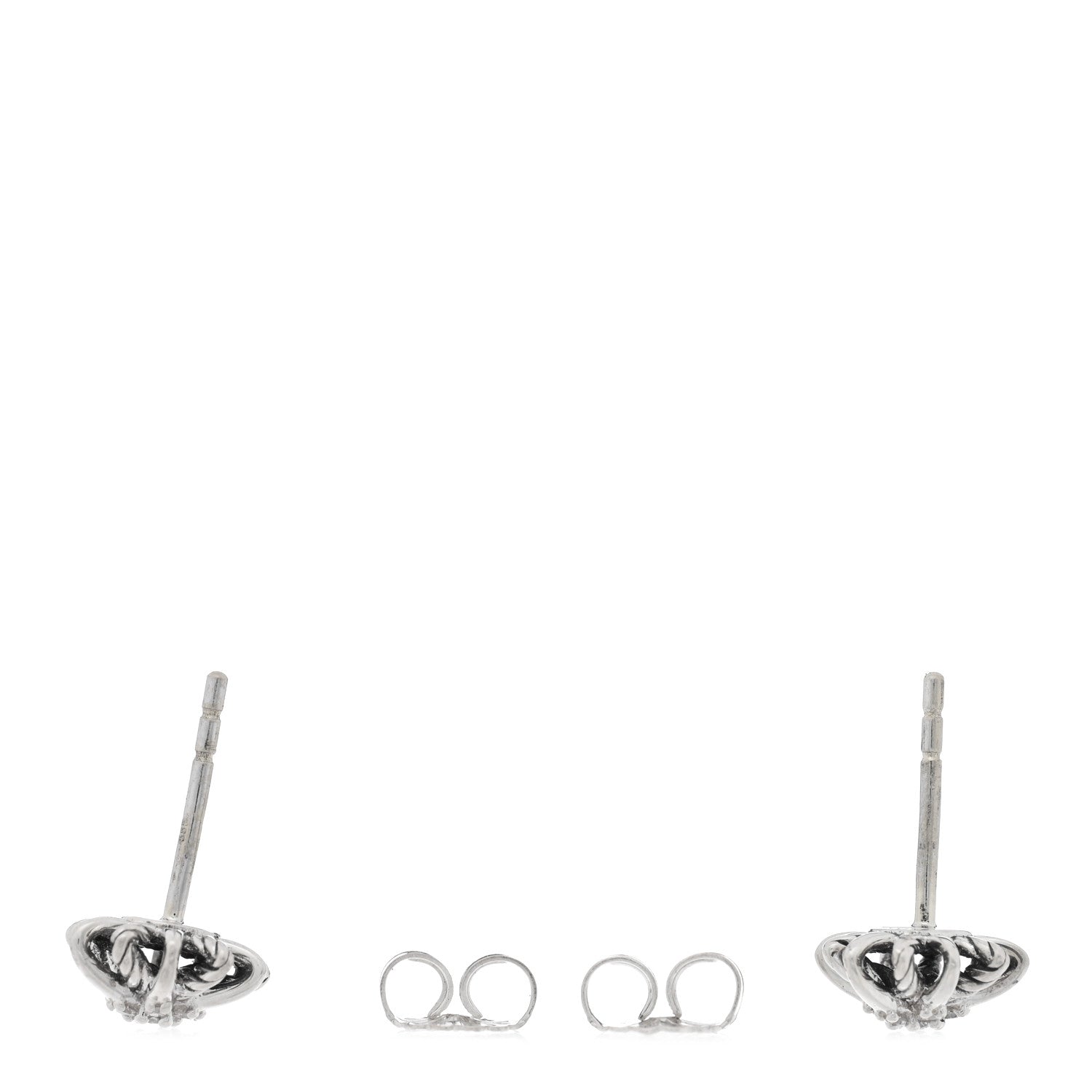 David Yurman Sterling Silver Diamond 10mm Petite Starburst Earrings 3 of 4