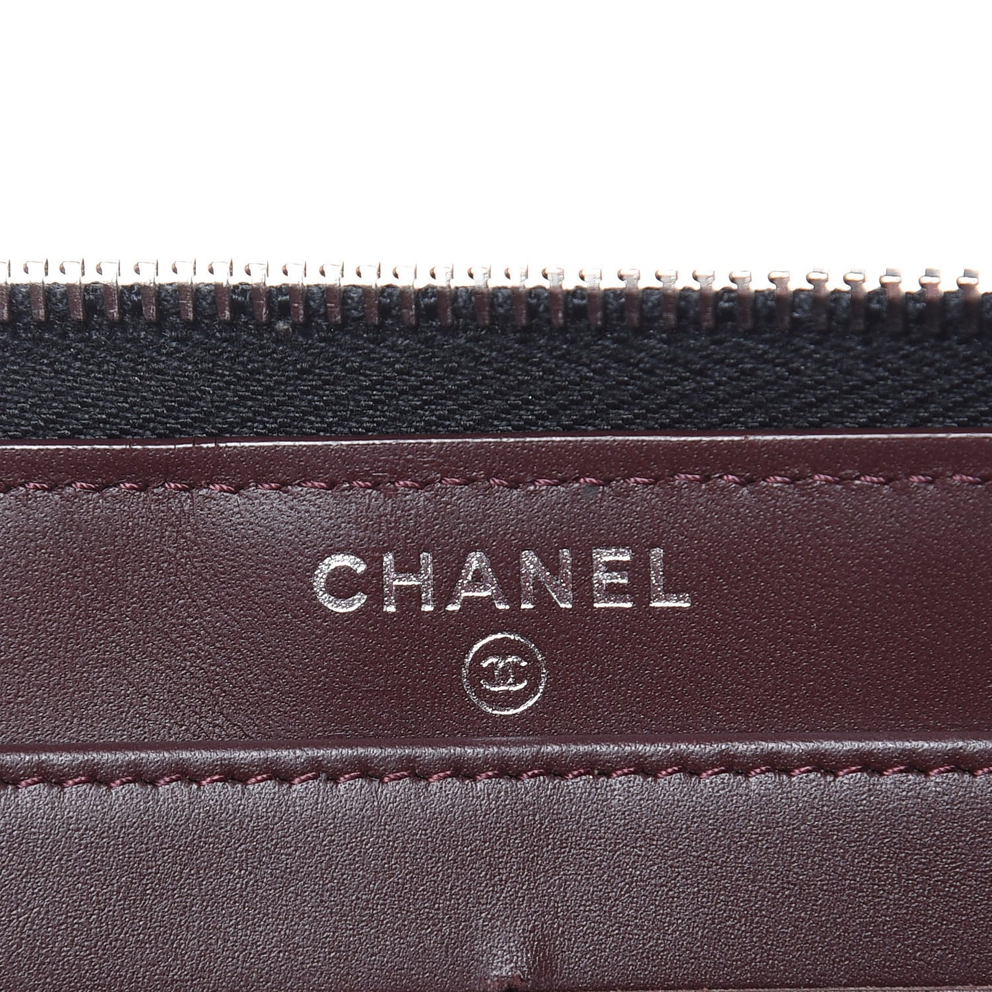 Caviar Chevron Quilted Large Gusset Zip Around Wallet Black