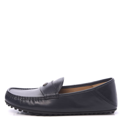 Gucci Nappa Mens GG Driver Loafers 9 Blue 1 of 11