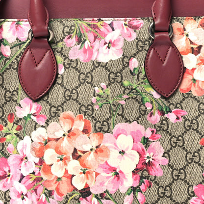 Gucci GG Supreme Monogram Blooms Small Zip Top Tote Beige Multicolor Dry Rose 8 of 10