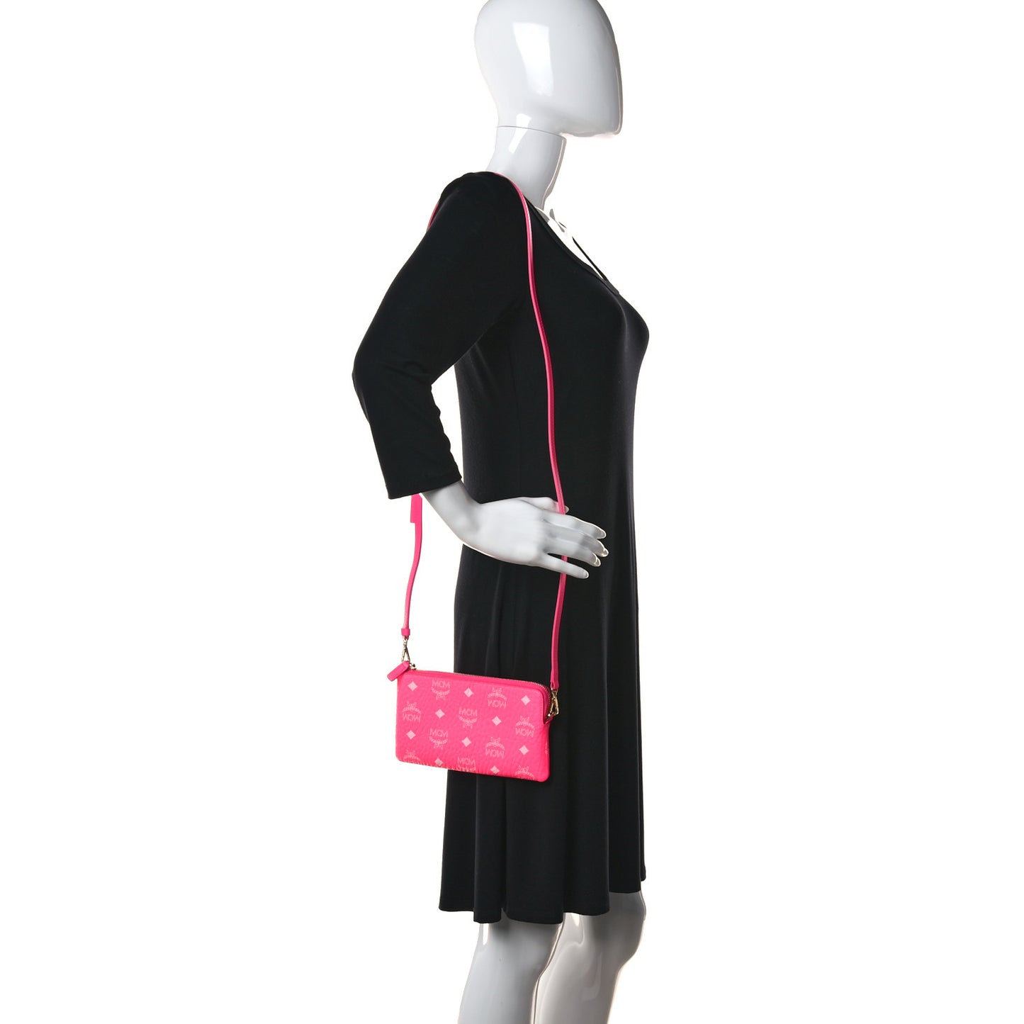 Visetos Wristlet Zip Pouch Neon Pink