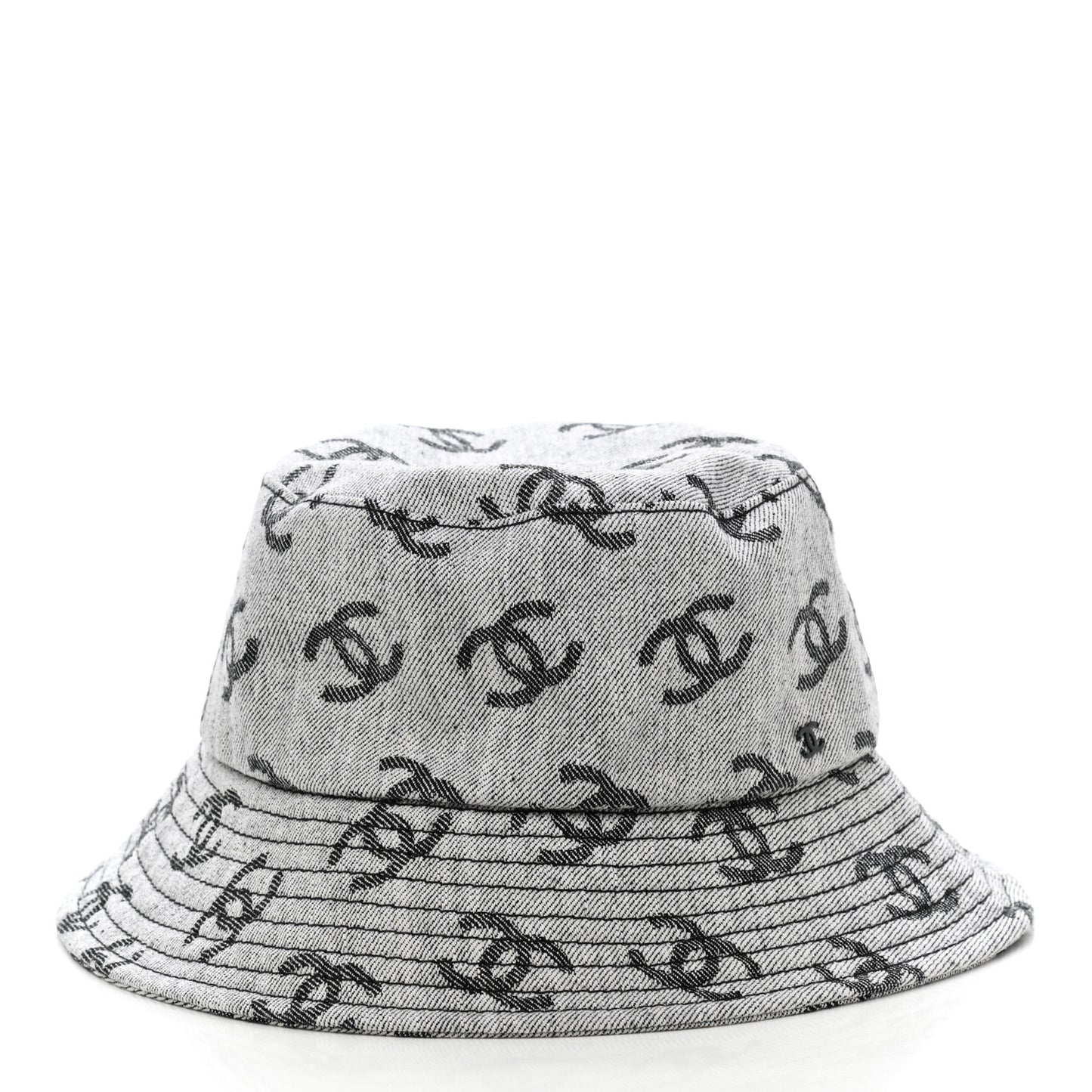 Denim CC Bucket Hat L White Black