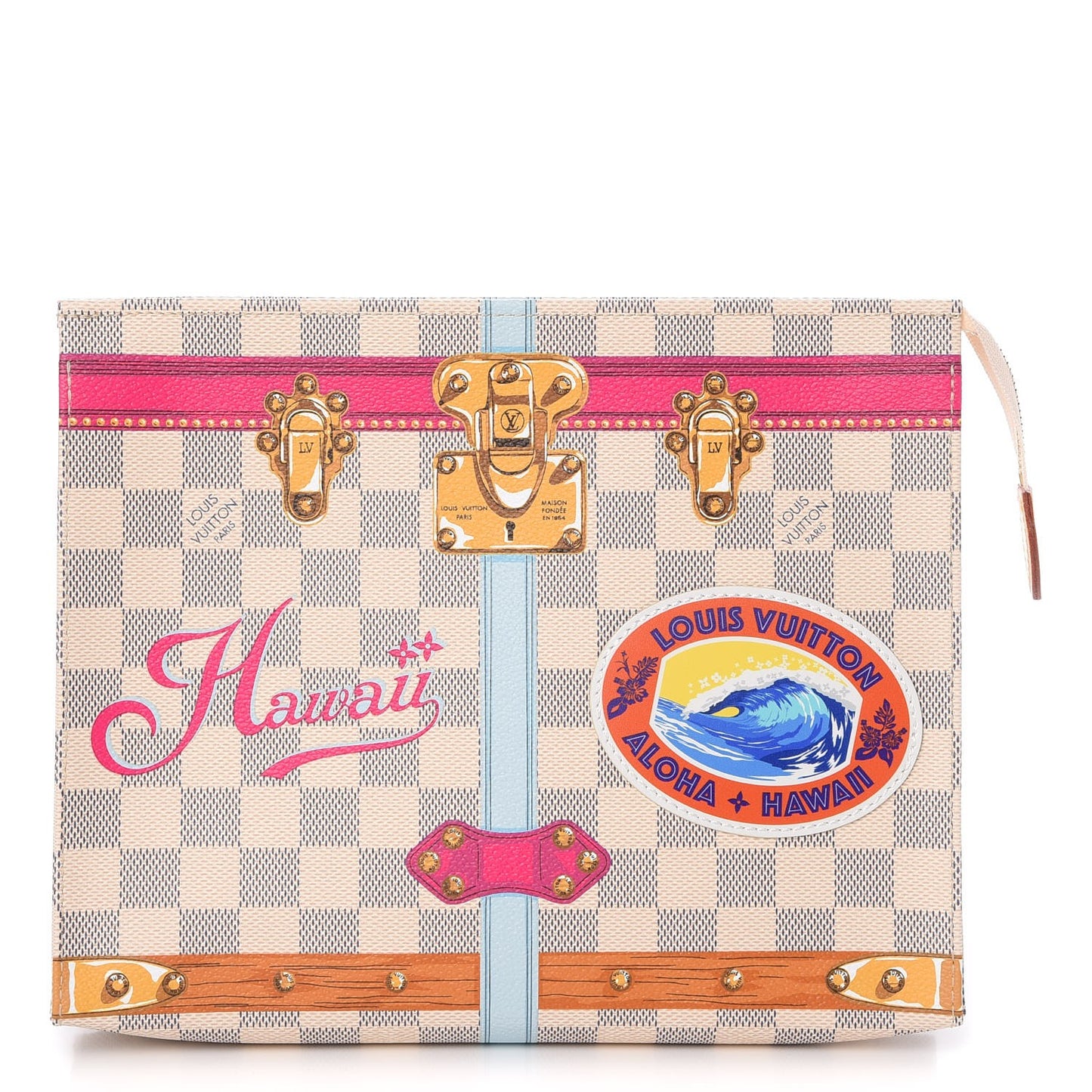 Damier Azur Summer Trunks Hawaii Toiletry Pouch 26