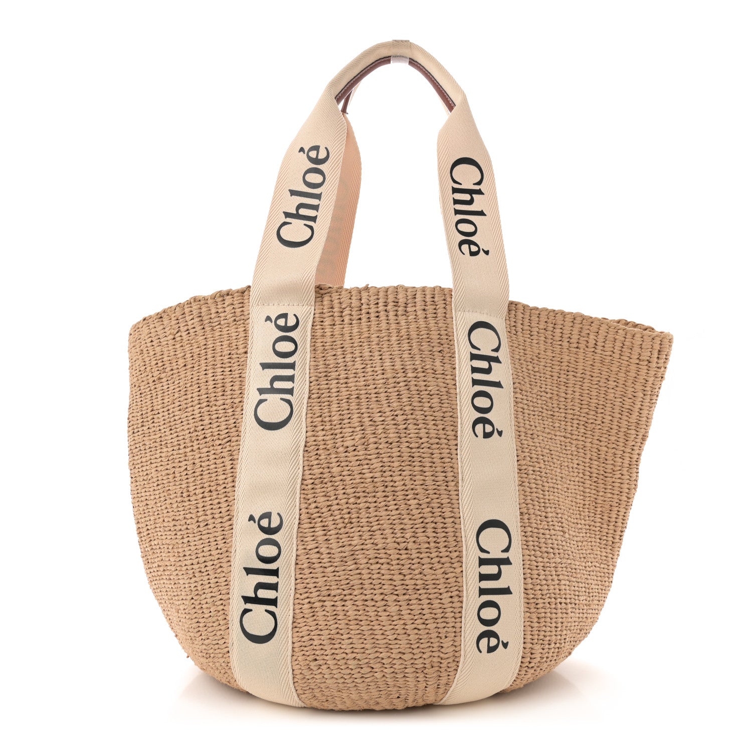 Chloe Raffia Large Woody Tote White 1 of 9