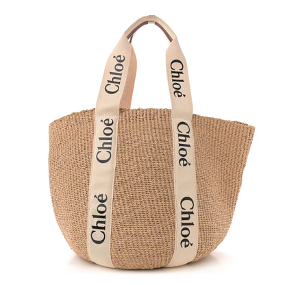 Chloe Raffia Large Woody Tote White 1 of 9