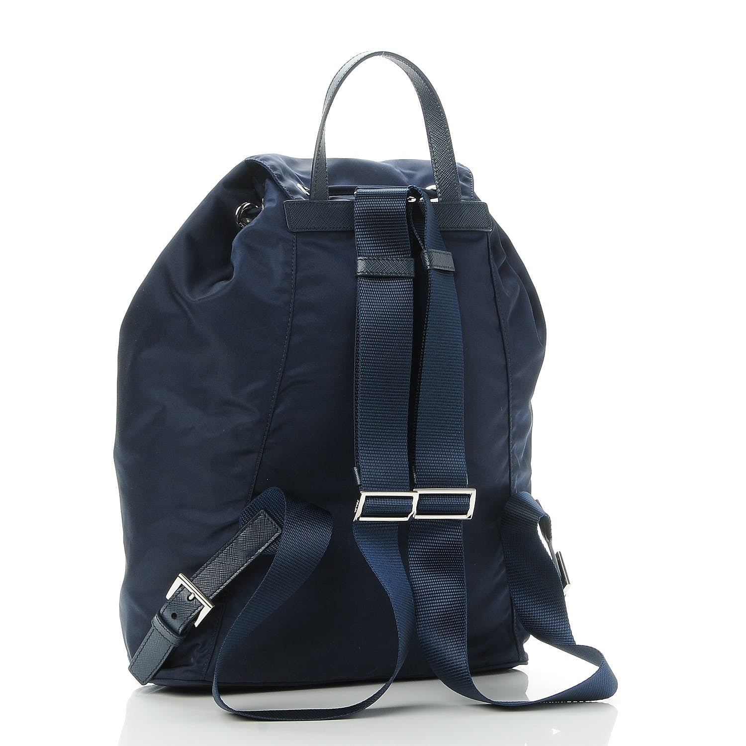 Prada Nylon Vela Saffiano Medium Cinch Backpack Baltico 3 of 8