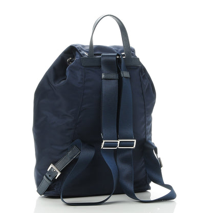 Prada Nylon Vela Saffiano Medium Cinch Backpack Baltico 3 of 8