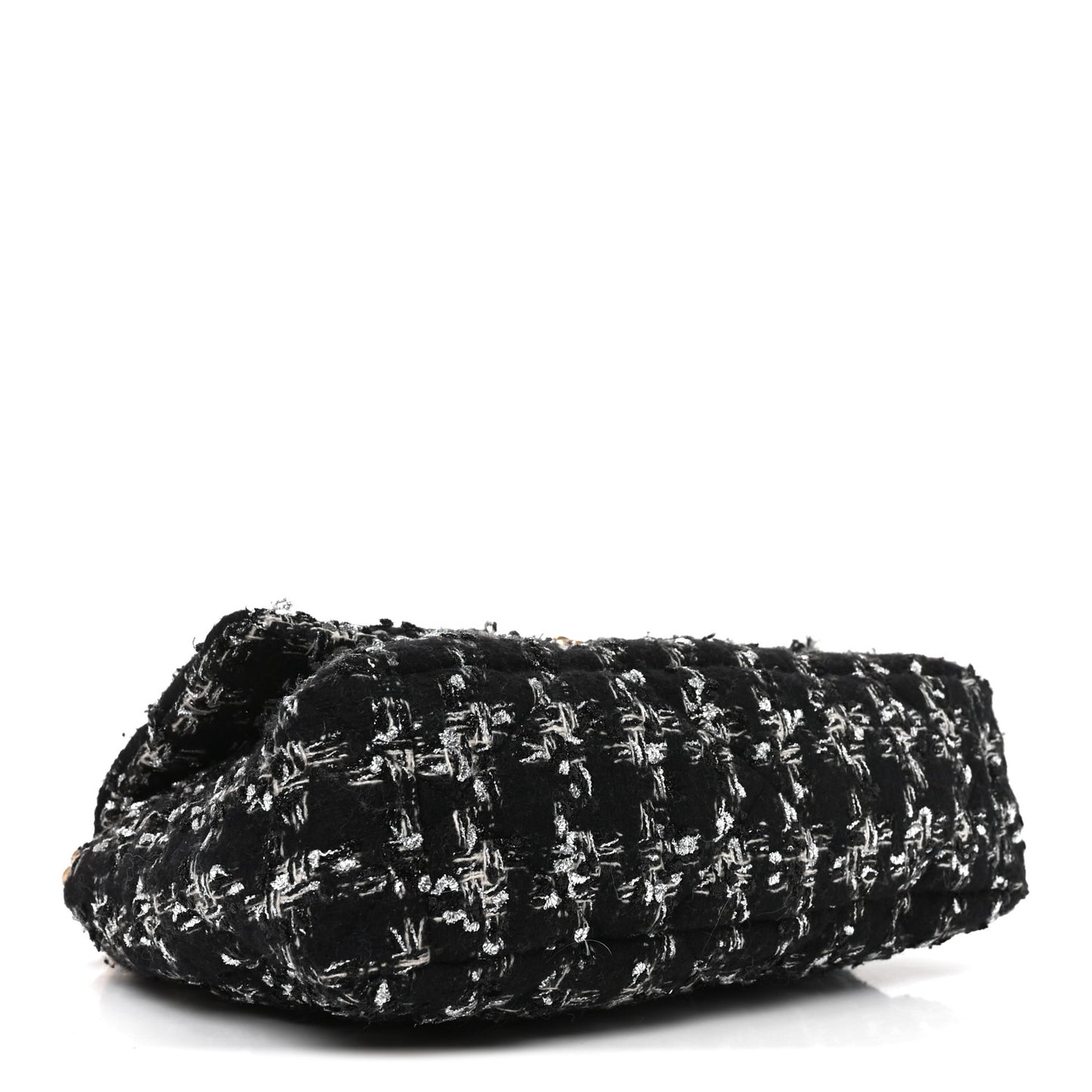Tweed Quilted Large Chanel 19 Flap Black Silver Ecru