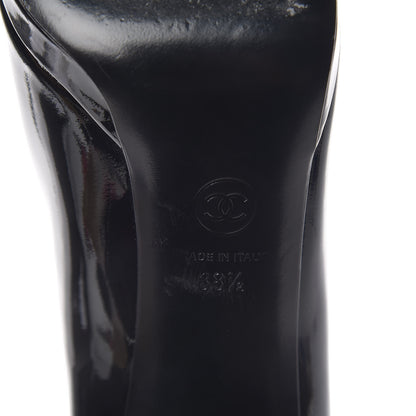 Chanel Patent Cap Toe CC Pumps 38.5 Black 9 of 12