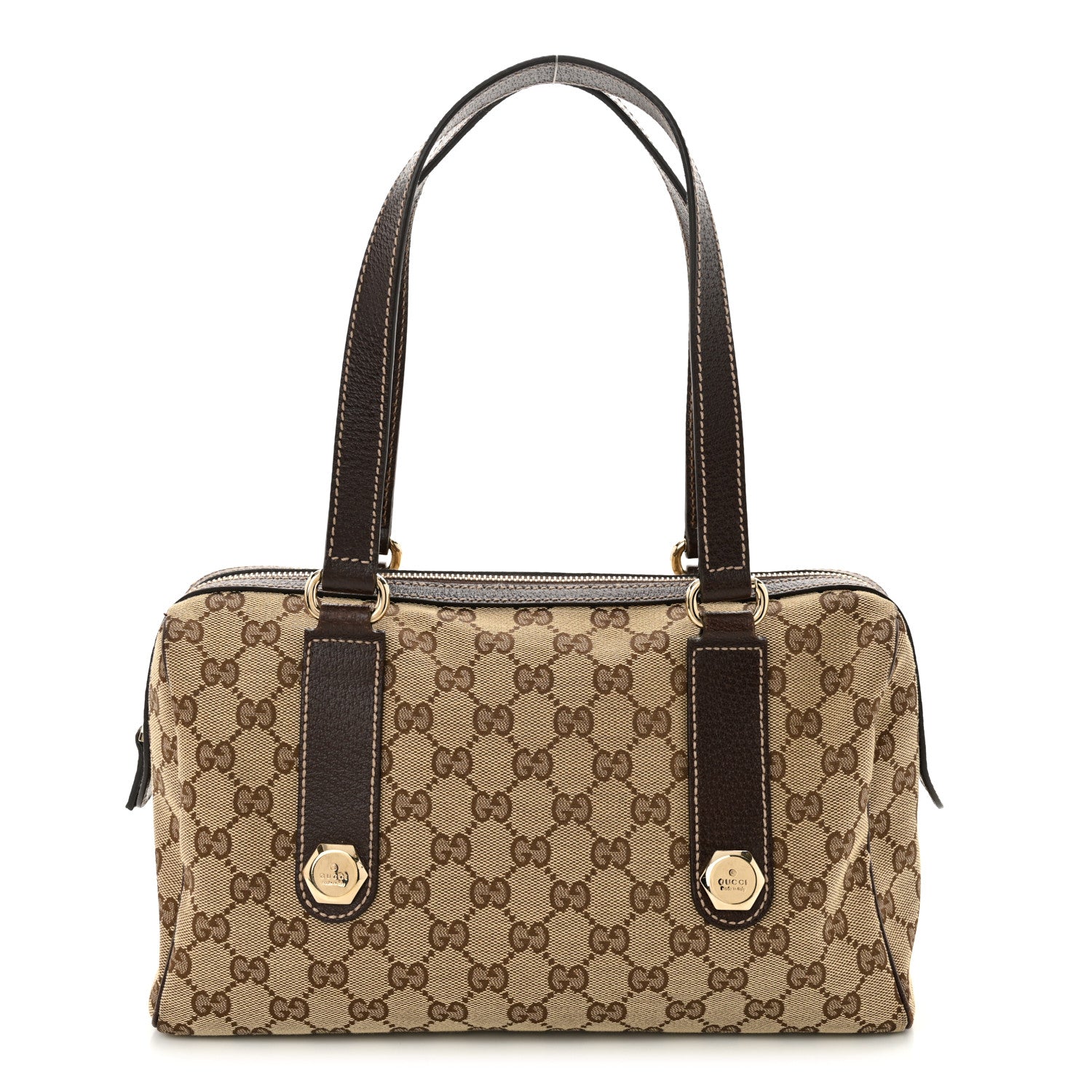 Gucci Monogram Small Charmy Boston Dark Brown 1 of 15
