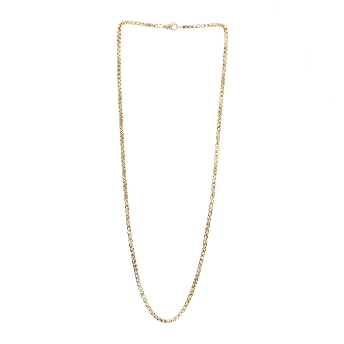 18K Yellow Gold 3.4mm Box Chain Necklace 24"