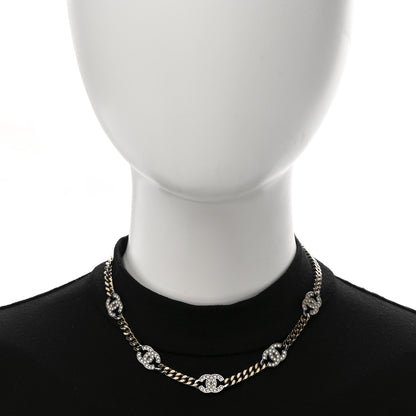 Chanel Crystal Chain CC Link Choker Gold Silver 2 of 7