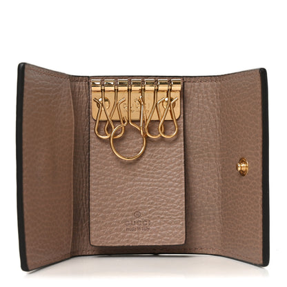 Gucci Dollar Calfskin GG Supreme Monogram GG Marmont 6 Key Holder Case Old Rose Beige Ebony 5 of 8