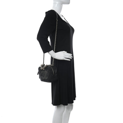 Chanel Lambskin Quilted Studded Quilted Vanity Case With Chain Black 2 of 10
