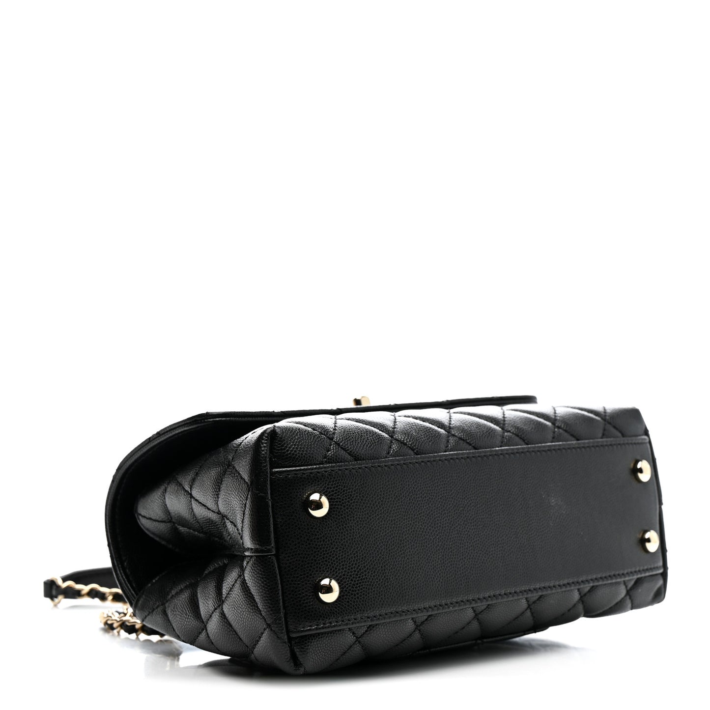 Caviar Quilted Mini Coco Handle Flap Black