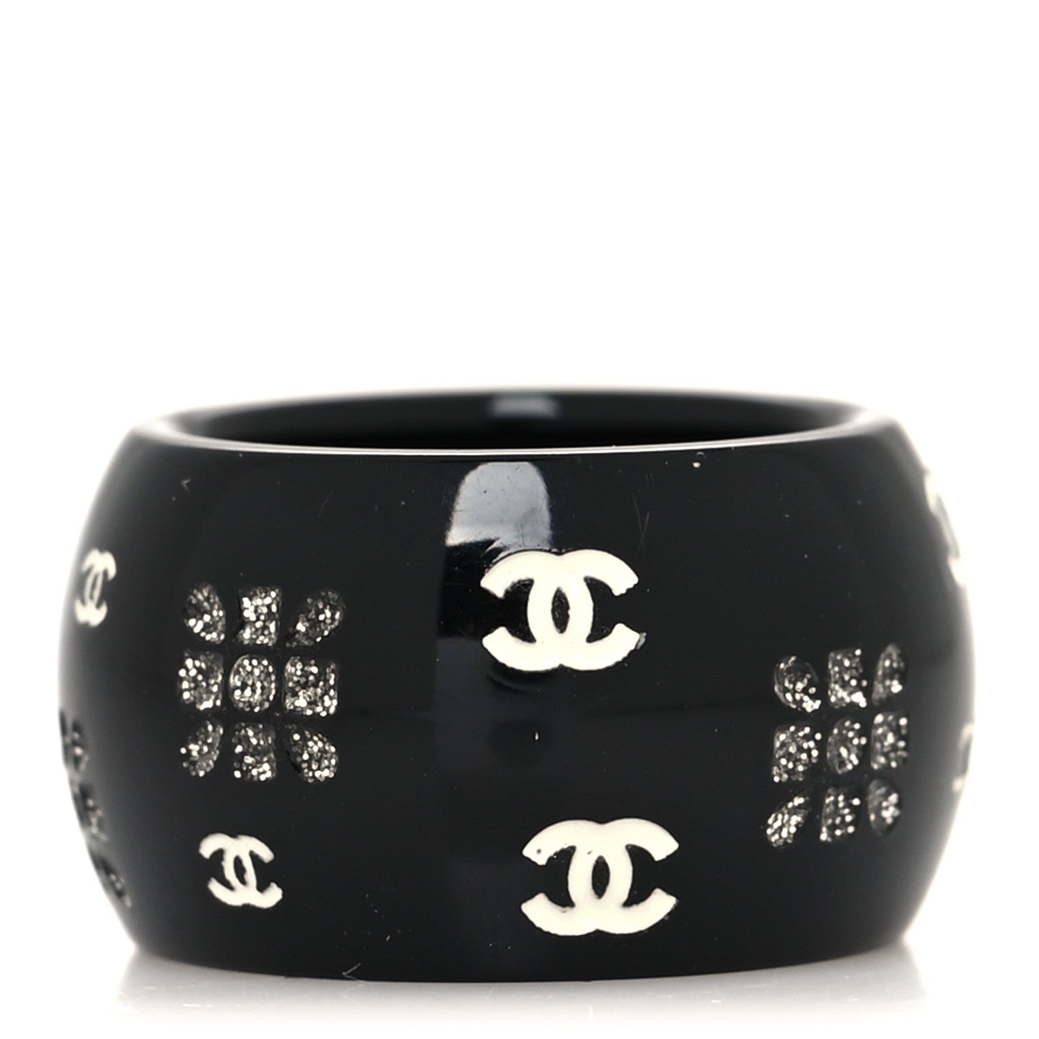 Chanel Resin Matryoshka Russian Doll Ring 6 Black 3 of 4