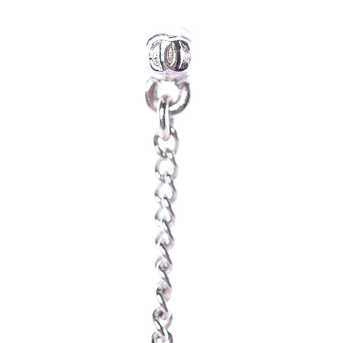 Baguette Crystal CC Drop Earrings Silver