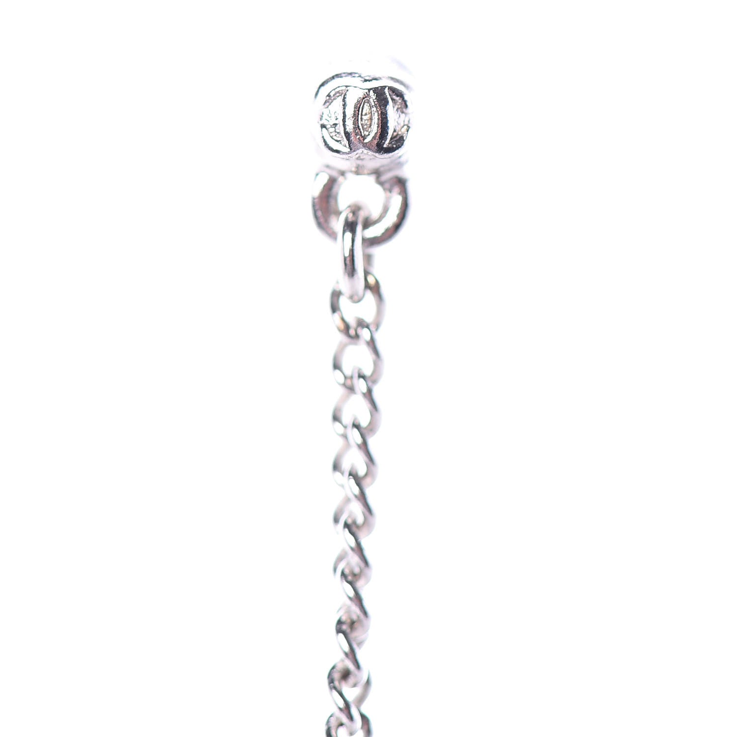 Chanel Baguette Crystal CC Drop Earrings Silver 3 of 4