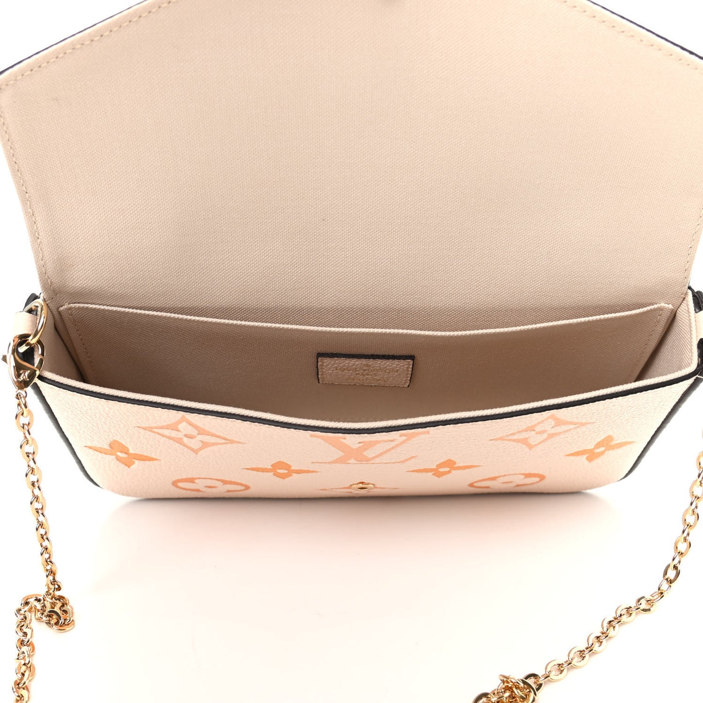 Empreinte Monogram Giant By The Pool Felicie Pochette Chain Wallet Cream Saffron