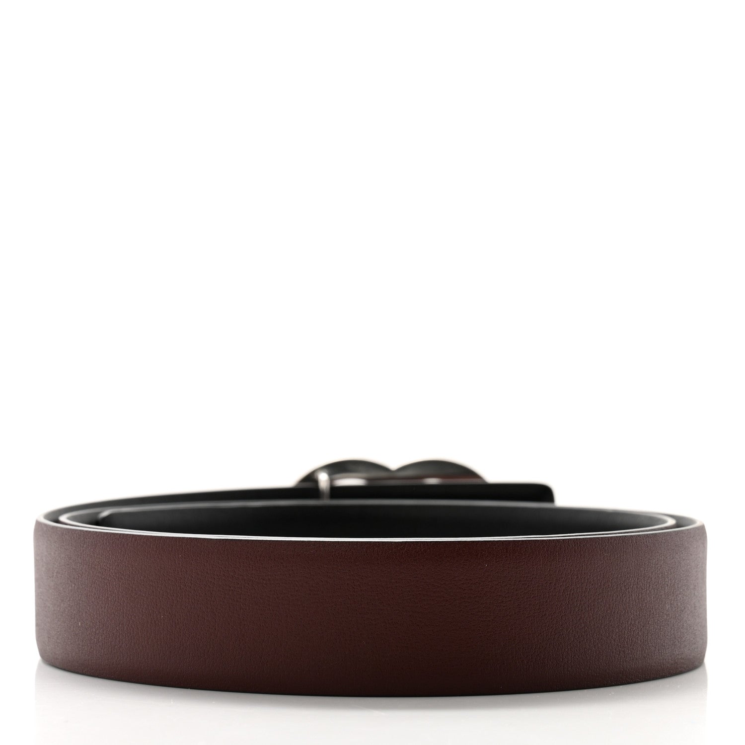 Chanel Calfskin CC Reversible Belt 85 34 Black Burgundy 3 of 8