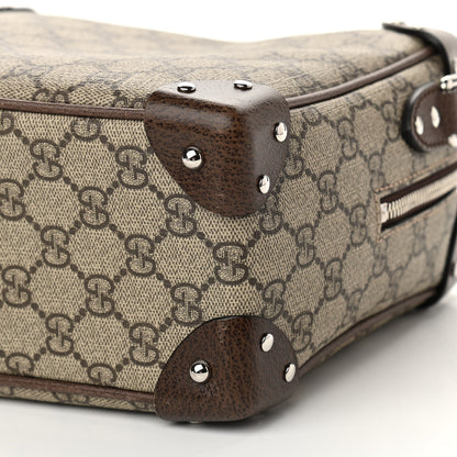 Gucci GG Supreme Monogram Textured Calfskin Square Messenger Bag Beige Ebony New Acero 10 of 10