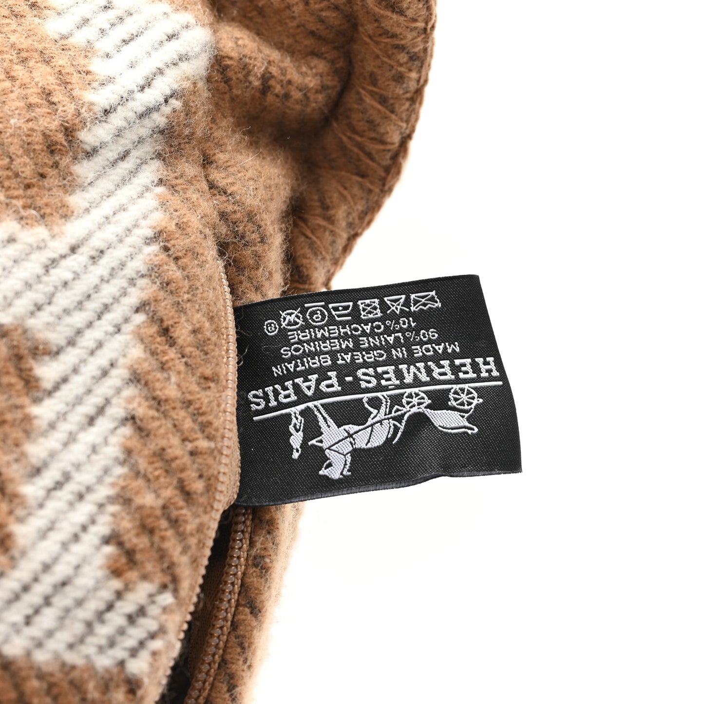 Wool Cashmere Avalon Pillow PM Ecru Camel