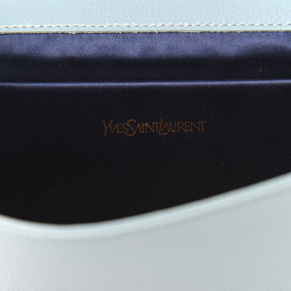 Saint Laurent Textured Patent Large Belle De Jour Clutch Light Blue 8 of 11