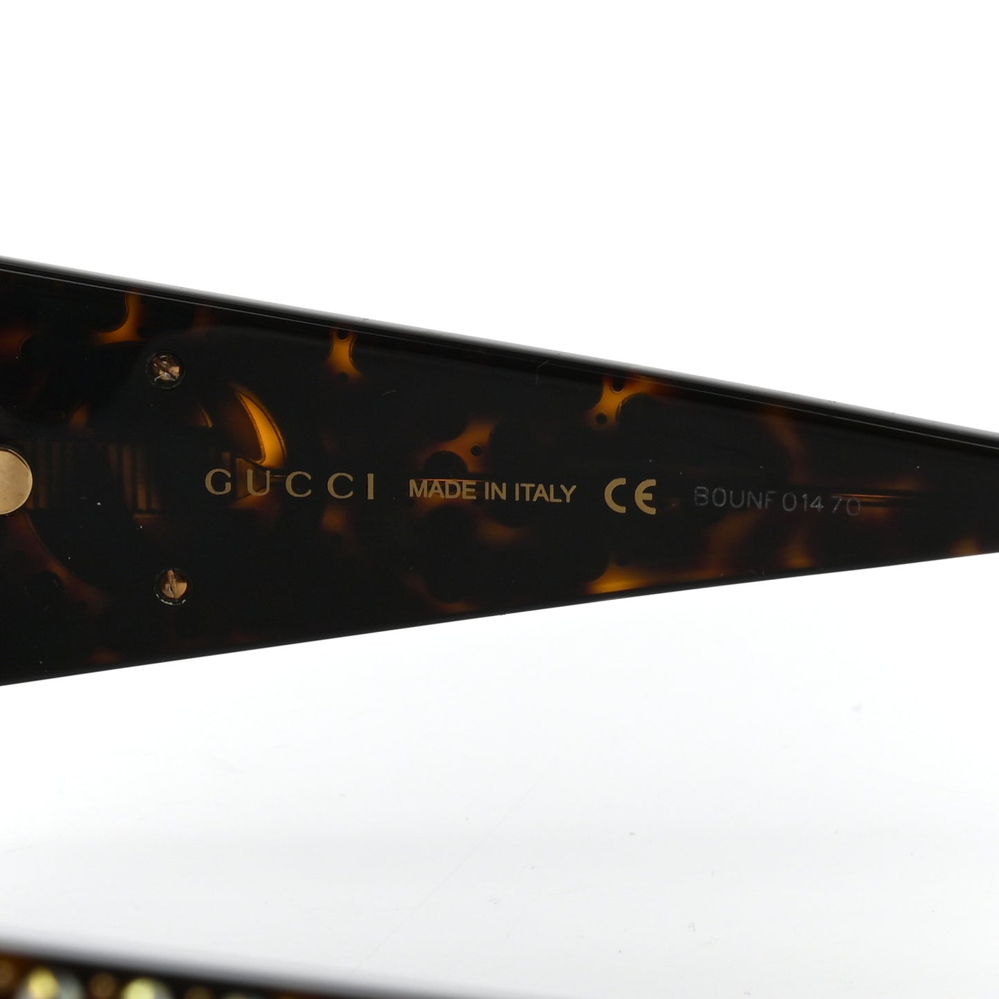 Crystal Rectangular Frame Sunglasses GG0357S Tortoiseshell
