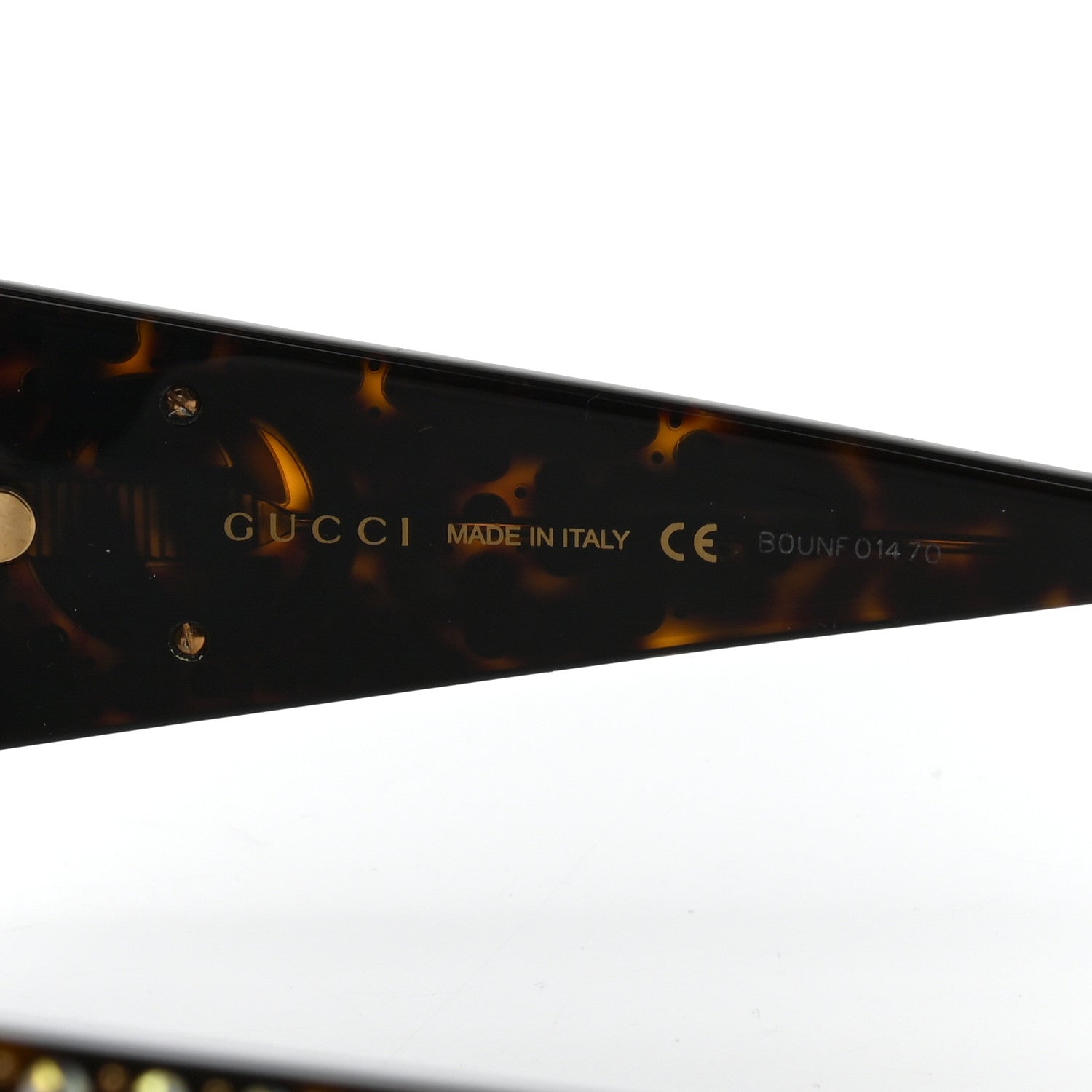 Gucci Crystal Rectangular Frame Sunglasses GG0357S Tortoiseshell 6 of 8