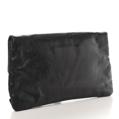 Balenciaga Agneau Giant Brogues Hardware Envelope Clutch Black 3 of 11