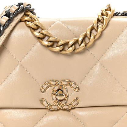 Chanel Lambskin Quilted Medium Chanel 19 Flap Beige 8 of 12