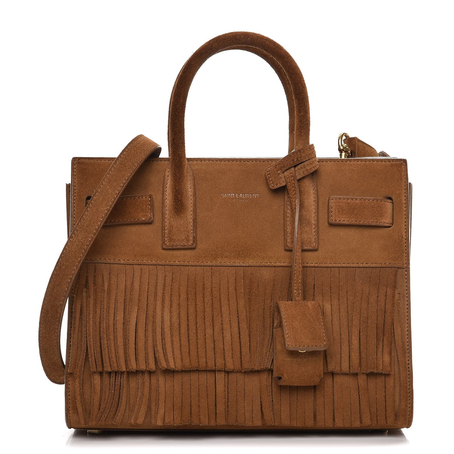 Suede Fringe Nano Sac De Jour Light Ocre