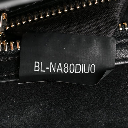 Valentino Garavani Calfskin Embroidered Beaded Rockstud Small Demilune Shoulder Bag Black Multicolor 8 of 14