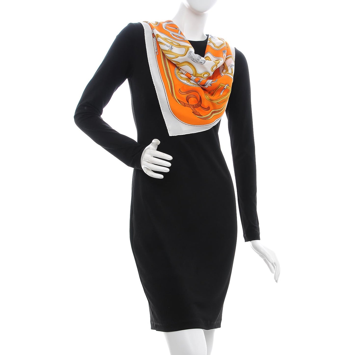 Silk Bouclerie d'Attelage Scarf 70 Orange Or