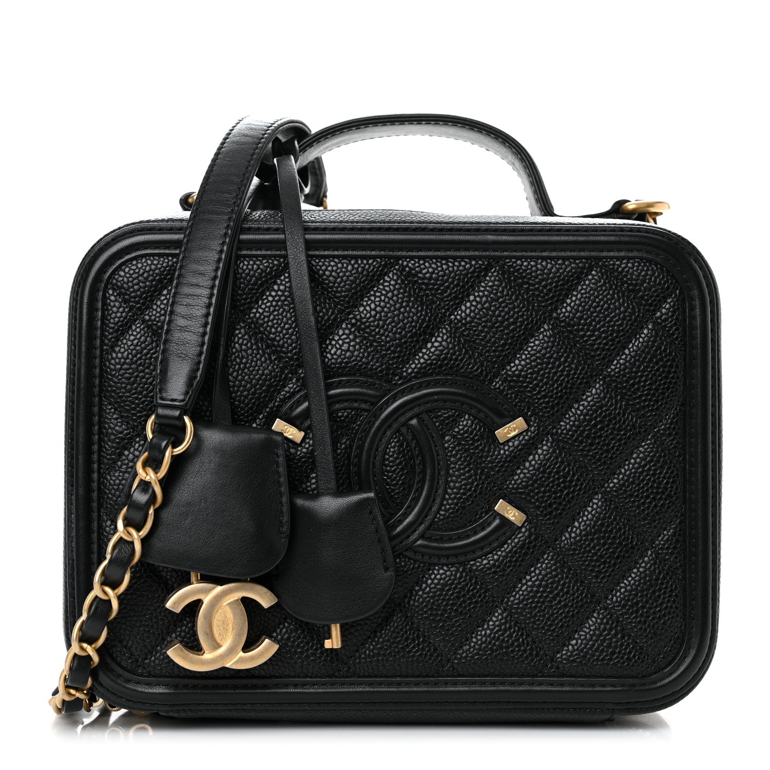 Chanel Caviar Quilted Medium CC Filigree Vanity Case Black 1 of 10