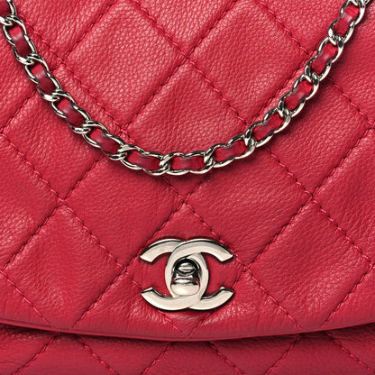 Chanel Calfskin Quilted CC Curvy Flap Red 8 of 13