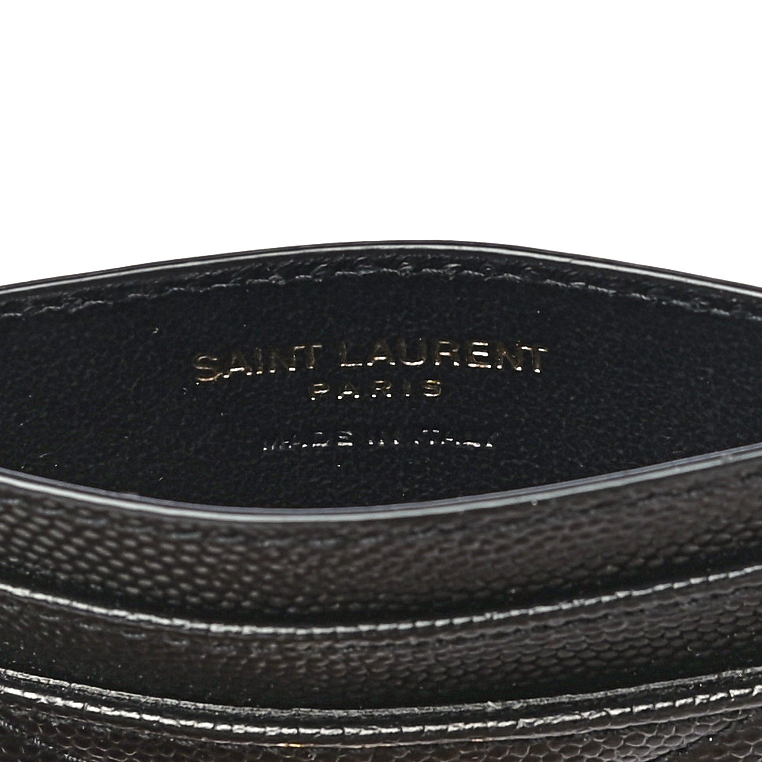 Saint Laurent Grain De Poudre Matelasse Chevron Monogram Credit Card Case Black 6 of 10