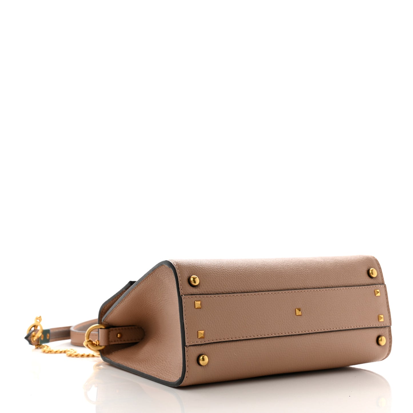 Grainy Calfskin Small VSling Top Handle Bag Poudre