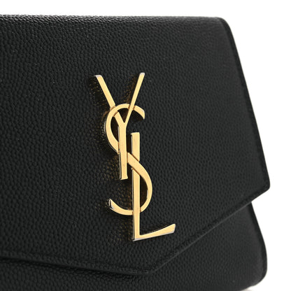 Saint Laurent Grain De Poudre Monogram Bi-Fold Wallet Black 10 of 12