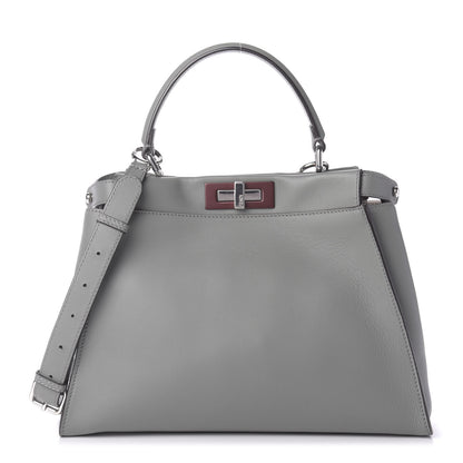 Fendi Vitello Seta Shiny Nappa Medium Peekaboo Iconic Satchel Alga Rosa Doll 1 of 12