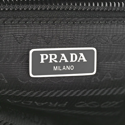 Prada Tessuto Nylon Vela Saffiano Necessaire Wristlet Pouch Black 6 of 8