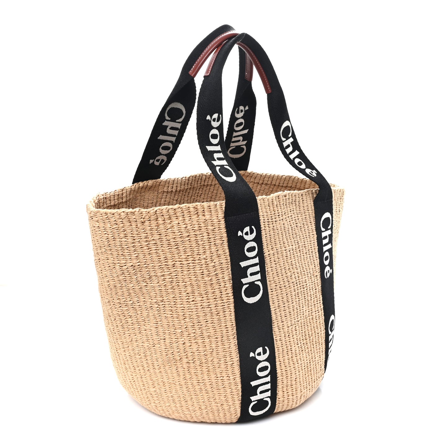 Raffia Large Woody Tote Black