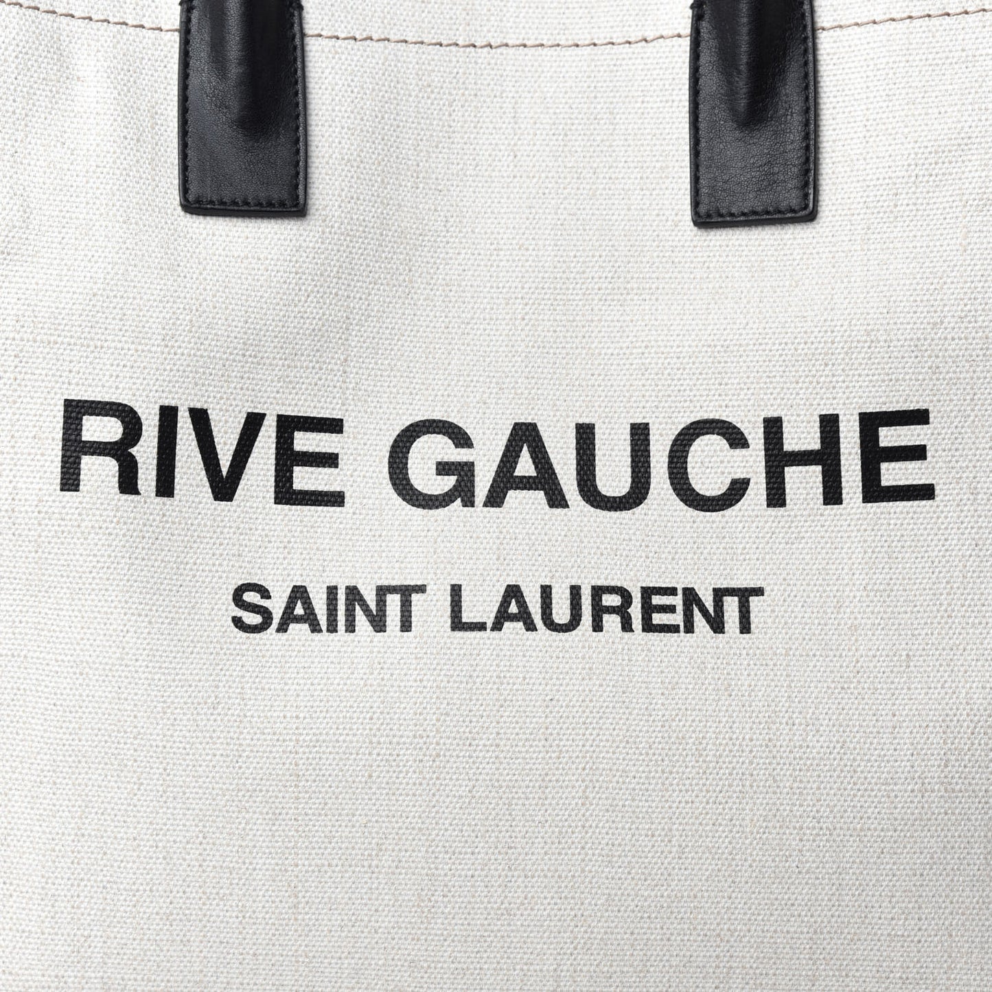 Linen Calfskin Rive Gauche North South Tote Optic White