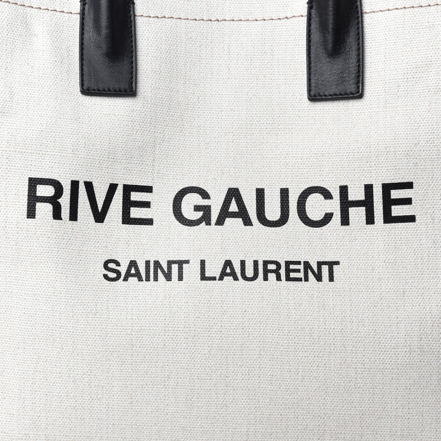 Saint Laurent Linen Calfskin Rive Gauche North South Tote Optic White 10 of 10