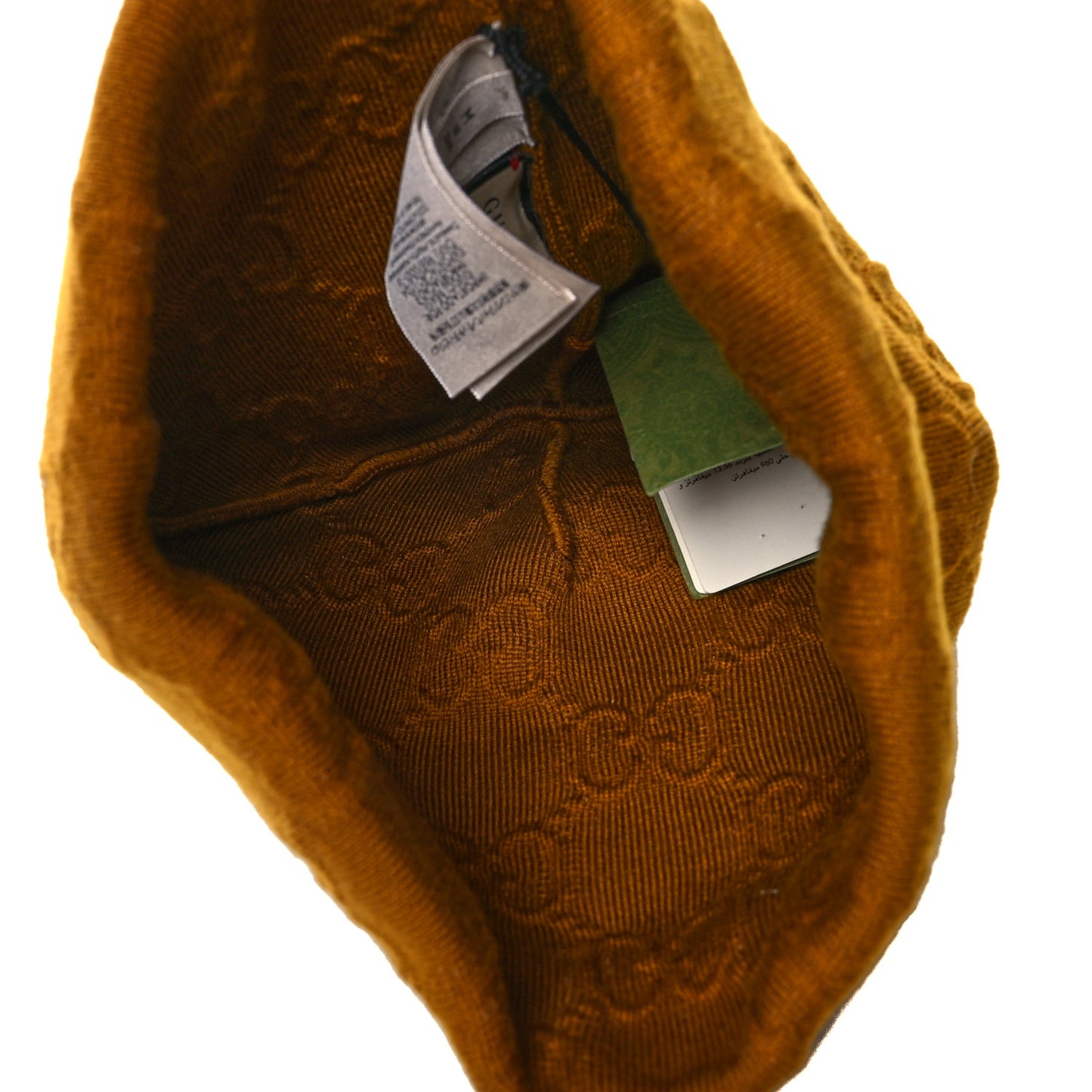 Wool Polyamid Elastin GG Monogram Embhat Beanie Hat M Brown