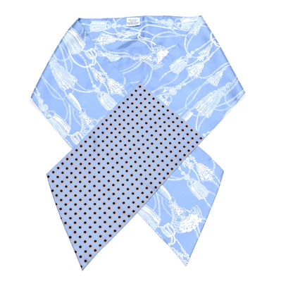 Hermes Silk Passementerie Maxi Twilly Cut Lavande Marine White 1 of 5