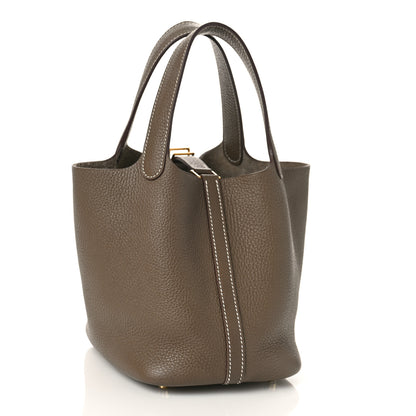 Hermes Taurillon Clemence Picotin Lock 18 PM Etoupe 3 of 8