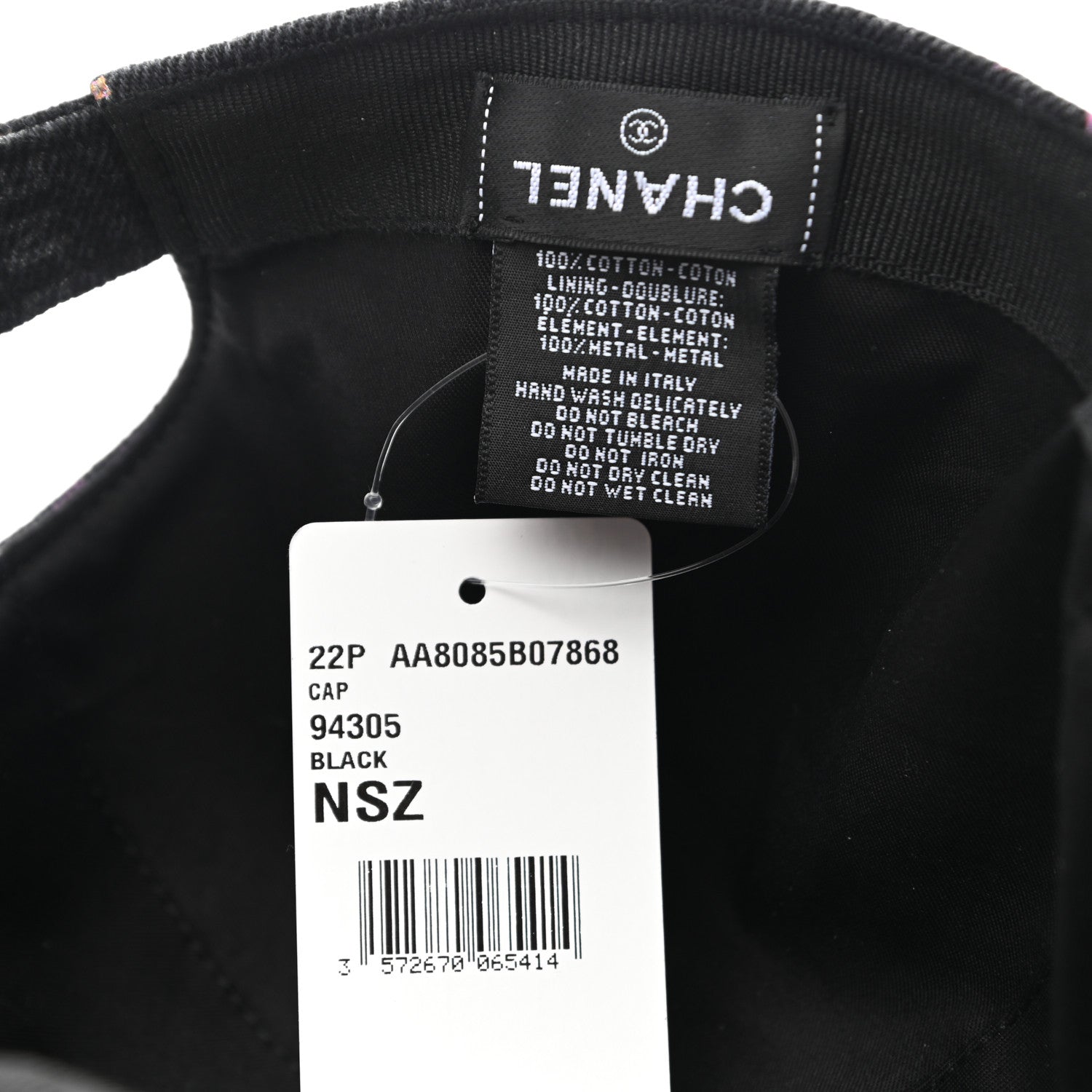 Chanel Cotton Mood Cap Hat Black Multicolor 9 of 10