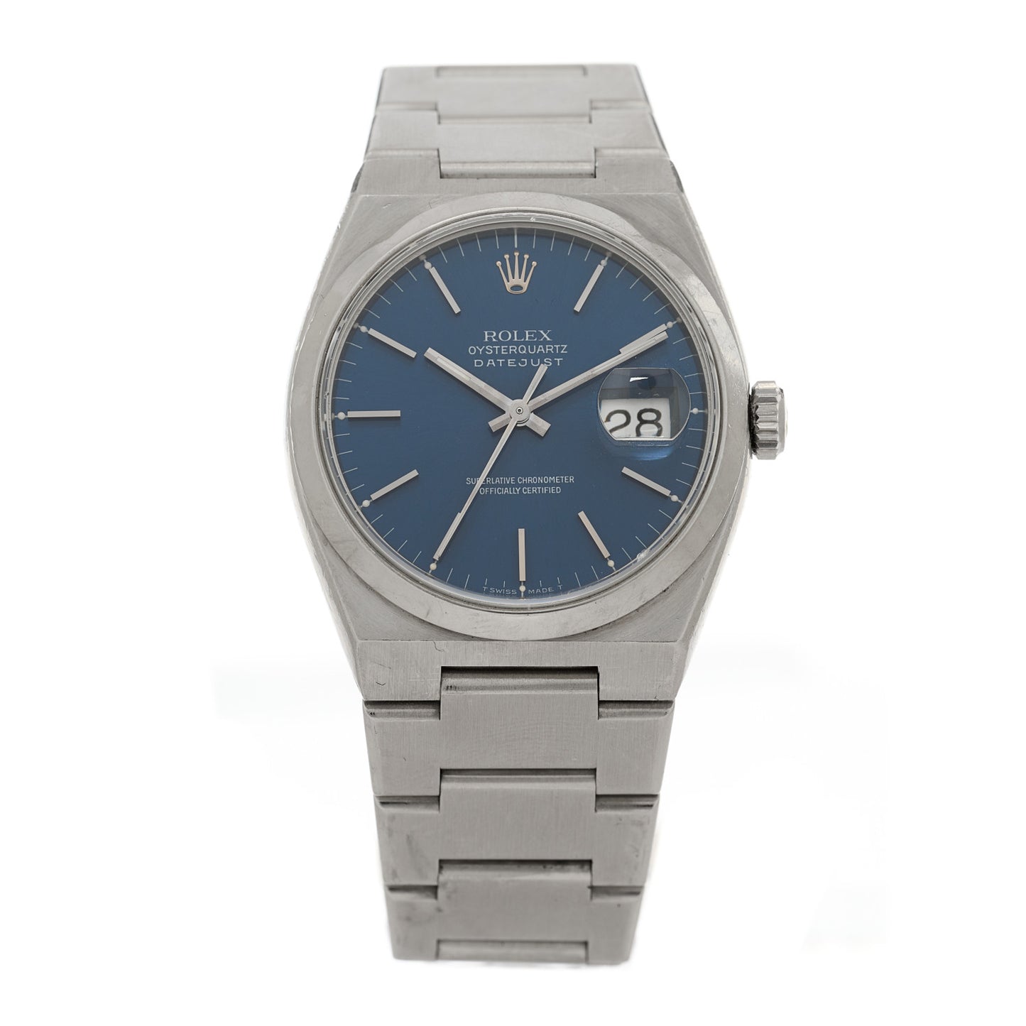 Stainless Steel 36mm Oysterquartz Datejust Watch Blue 17000